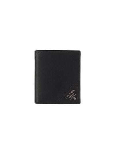 Prada Triangle Logo Bifold Wallet In Nero