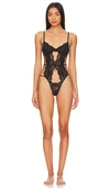 Fleur Du Mal Naomi Lace Bodysuit In Black