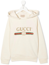 Gucci Baby Off-white Logo Hoodie In White