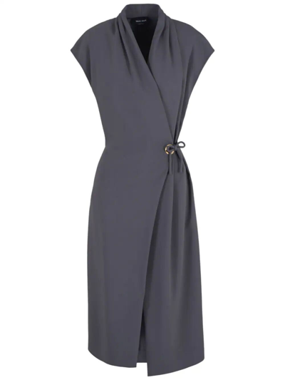 Giorgio Armani Sleeveless Long Dress In Grey