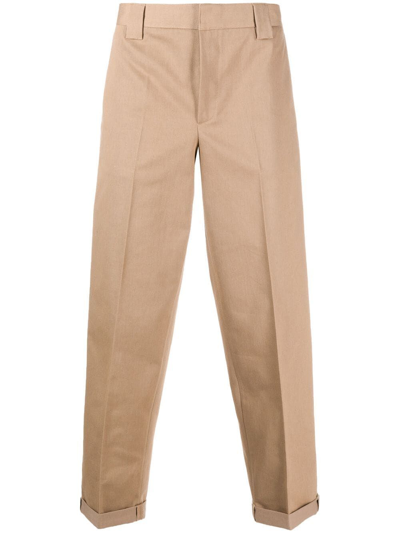 Golden Goose Beige Straight-leg Chino Trousers For Men In Brown