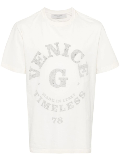 Golden Goose Logo-print Cotton T-shirt In Yellow Cream