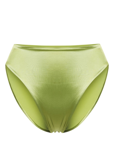 Form And Fold The 90s Rise Bikini Bottoms In Green