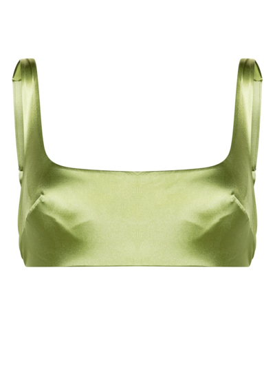 Form And Fold The Crop Bikini Top In Green