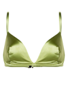 Form And Fold The Triangle Satin Bikini Top In Green