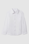 Reiss Remote - White Teen Slim Fit Cotton Shirt, Uk 13-14 Yrs