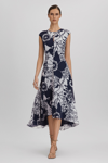 Reiss Womens Blue Becci Floral-print Woven Midi Dress In Blue