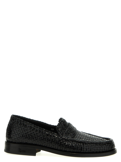 MARNI BRAIDED LEATHER LOAFERS BLACK