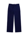 Polo Ralph Lauren Chino Wide-leg Pant Woman Pants Navy Blue Size 4 Cotton, Elastomultiester, Elastan