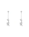 Karl Lagerfeld Woman Earrings Silver Size - Brass, Glass In Silver