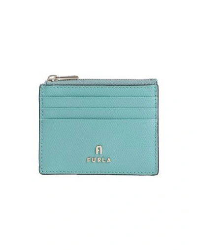 Furla Camelia S Zipped Card Ca Woman Coin Purse Turquoise Size - Leather In Blue