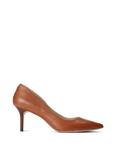 【 Ralph Lauren】LANETTE パンプス 70MM Ralph Lauren Lanette 70mm Leather Pumps In Brown | ModeSens