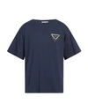 Moschino Man T-shirt Midnight Blue Size 40 Cotton In Blue
