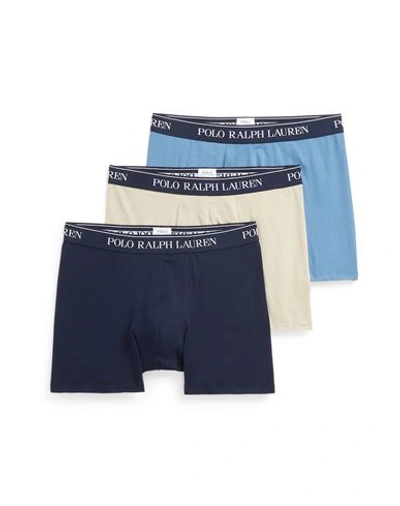 Polo Ralph Lauren Stretch Cotton Boxer Brief 3-pack Man Boxer Navy Blue Size L Cotton, Elastane