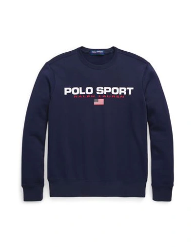 Polo Ralph Lauren Polo Sport Ralph Lauren Polo Sport Fleece Sweatshirt Man Sweatshirt Blue Size M Cotton, Recycled Pol