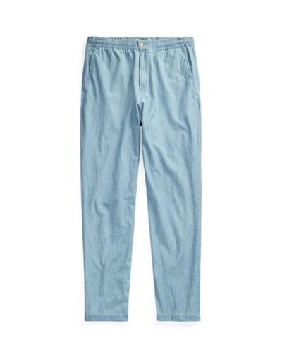 Polo Ralph Lauren Classic Fit Polo Prepster Chambray Pant Man Pants Blue Size Xl Cotton