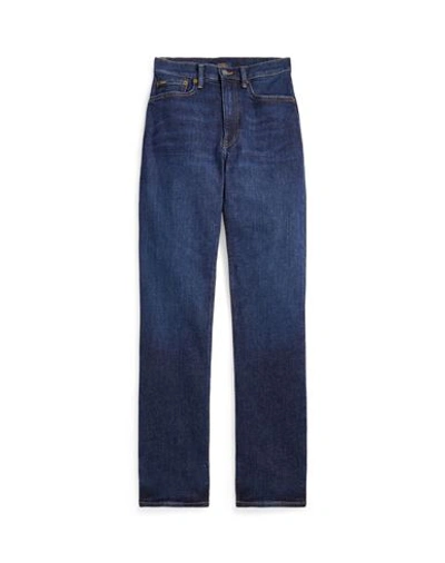 Polo Ralph Lauren High-rise Straight Jean Woman Jeans Blue Size 30 Cotton, Elastane