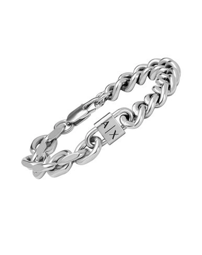 Armani Exchange Man Bracelet Silver Size - Stainless Steel In Metallic