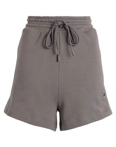 Adidas By Stella Mccartney Asmc Terry Sho Woman Shorts & Bermuda Shorts Dove Grey Size L Organic Cot