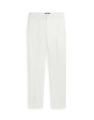 Polo Ralph Lauren Cropped Slim Fit Twill Chino Pant Woman Pants White Size 2 Cotton, Elastane