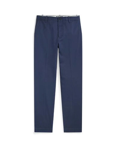Polo Ralph Lauren Cropped Slim Fit Twill Chino Pant Woman Pants Navy Blue Size 4 Cotton, Elastane