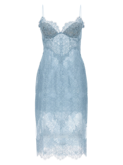 Ermanno Scervino Lace Dress In Blue