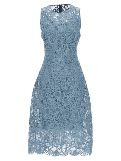 Ermanno Scervino Lace Midi Dress In Blue