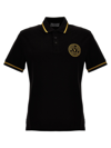Versace Jeans Couture Cotton Polo Shirt Featuring V-emblem Embroidery