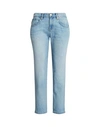 Ralph Lauren Lauren  Relaxed Tapered Ankle Jean Woman Jeans Blue Size 6 Cotton, Recycled Cotton In Blue