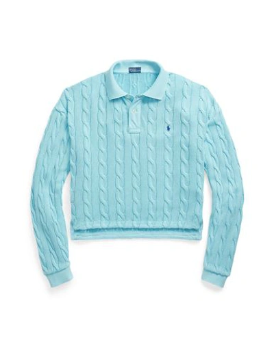 Polo Ralph Lauren Woman Sweater Sky Blue Size Xl Cotton