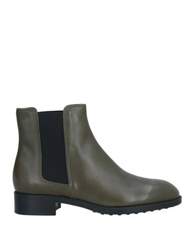 Tod's Woman Ankle Boots Dark Green Size 7 Soft Leather