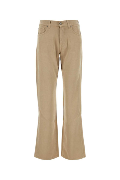 7 For All Mankind Tess Trouser Colored Tencel Sand Clothing In Brown