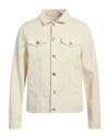 BRUNELLO CUCINELLI BRUNELLO CUCINELLI MAN DENIM OUTERWEAR IVORY SIZE 42 COTTON, ELASTANE