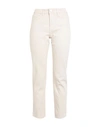 Vila Woman Jeans Cream Size 10 Cotton, Recycled Cotton, Elastane In White