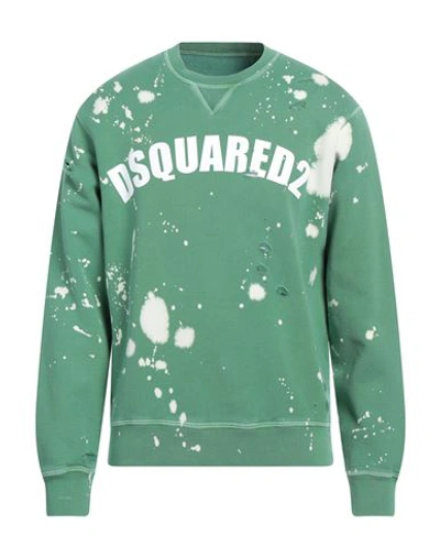 Dsquared2 Man Sweatshirt Green Size M Cotton