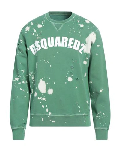 Dsquared2 Man Sweatshirt Green Size M Cotton In Green