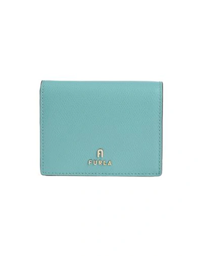 Furla Camelia S Compact Wallet Woman Wallet Turquoise Size - Leather In Blue