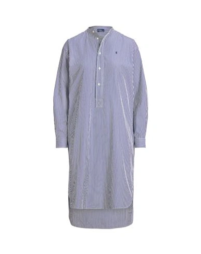 Polo Ralph Lauren Striped Cotton Shirtdress Woman Midi Dress Blue Size 8 Cotton