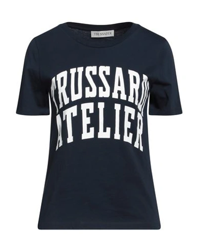 Trussardi Woman T-shirt Navy Blue Size Xl Cotton