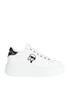 KARL LAGERFELD KARL LAGERFELD WOMAN SNEAKERS WHITE SIZE 7 LEATHER