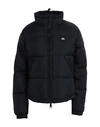 Dickies Logo-patch Hooded Puffer Jacket In Black