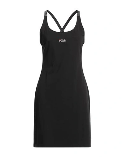 Fila Woman Mini Dress Black Size S Cotton, Elastane