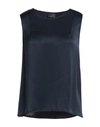 Clips Woman Top Midnight Blue Size Xs Acetate, Silk