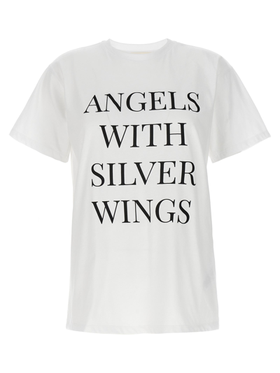 Elisabetta Franchi Slogan-print Cotton T-shirt In White