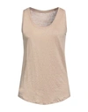 Majestic Filatures Woman Tank Top Beige Size 2 Linen, Elastane