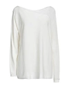 Kangra Woman Sweater Ivory Size 6 Cotton In White