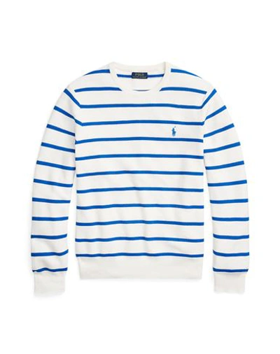 Polo Ralph Lauren Striped Mesh-knit Cotton Sweater Man Sweater White Size Xl Cotton