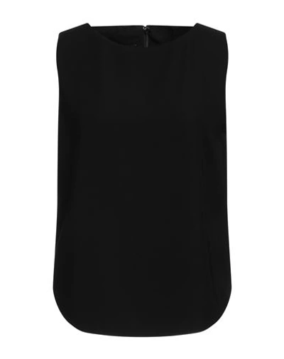 Emporio Armani Woman Top Black Size 16 Polyester