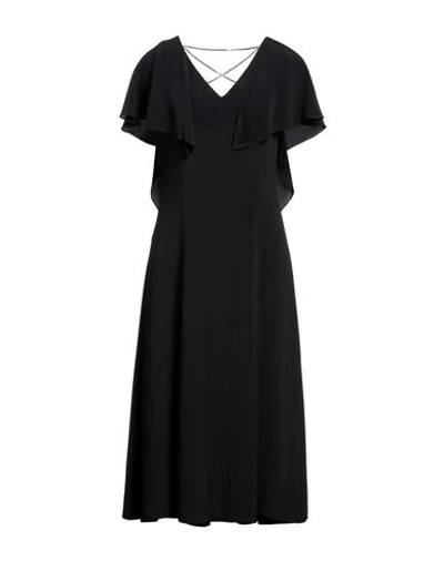 Simona Corsellini Woman Midi Dress Black Size 8 Acetate, Silk