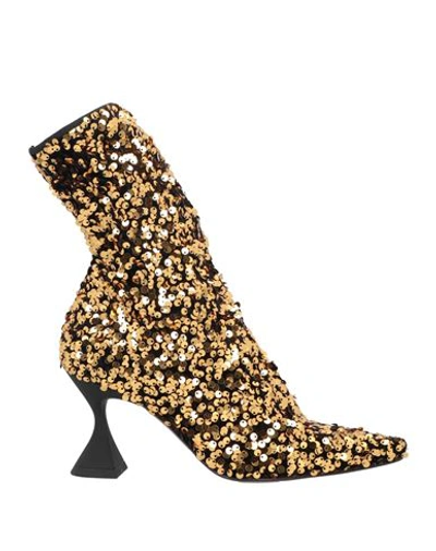 Ras Woman Ankle Boots Gold Size 11 Textile Fibers In Gold